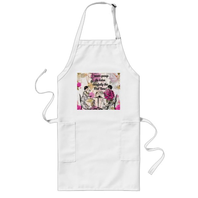 Retro Apron with Fun Gossip Quote (Front)
