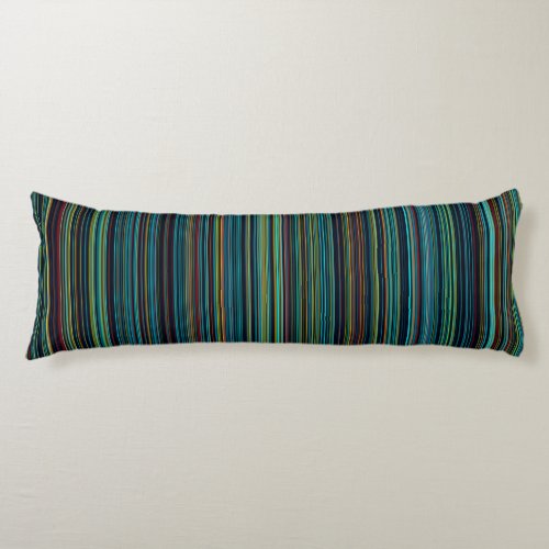 Retro aqua blue brown green stripe body pillow