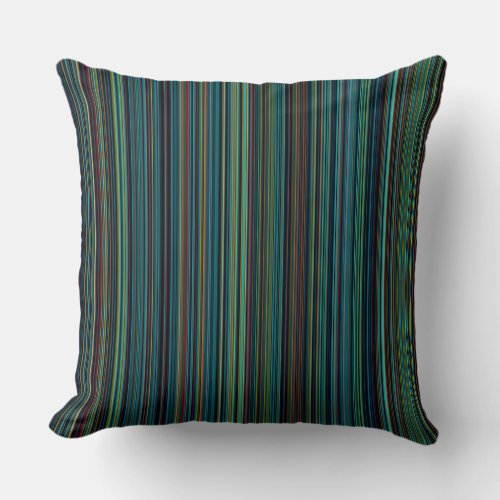 Retro aqua blue brown green stripe floor pillow