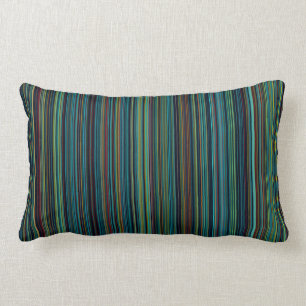 Retro aqua blue brown green stripe throw pillow