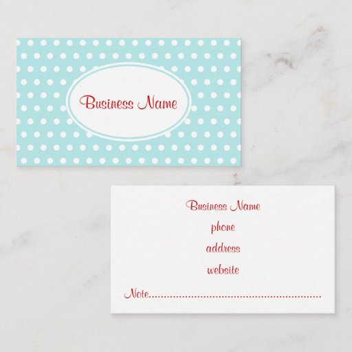 Customizable Retro Aqua Business Card