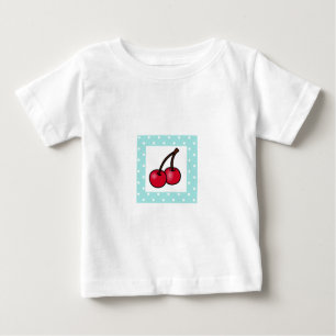 Retro Aqua Dots Cherries Baby T-Shirt