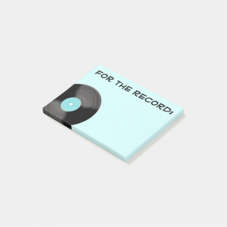Retro Aqua For The Record Post It Notes