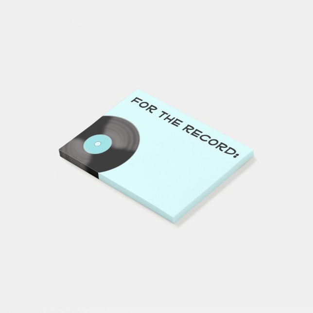 Retro Aqua For The Record Post It Notes (Angled)