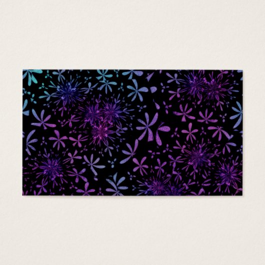 Retro Aqua Purple Floral Blossoms (Front)