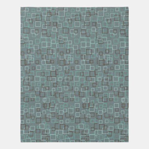 Retro Aqua Squares Pattern Area Rug