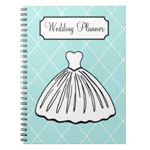 Retro Aqua Wedding Planner Notebook