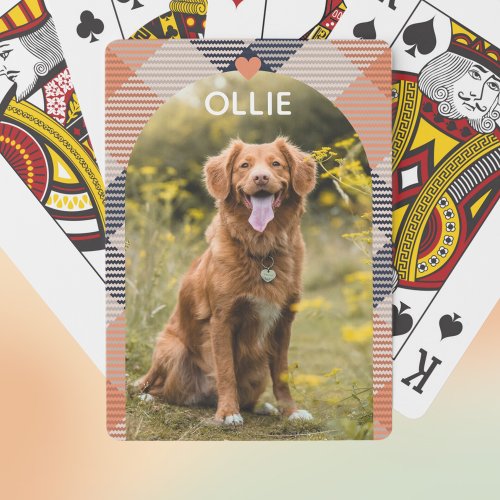 Retro Arc Personalized Pet Photo Poker Cards