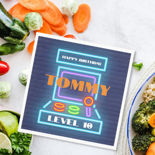 Retro Arcade Game Birthday Party Napkins