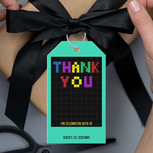 Retro Arcade Game Birthday Party Thank You Gift Tags