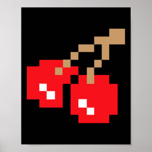Retro Arcade Game Cherries  Poster