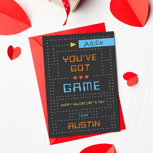 Retro Arcade Game Classroom Valentine's Day Card