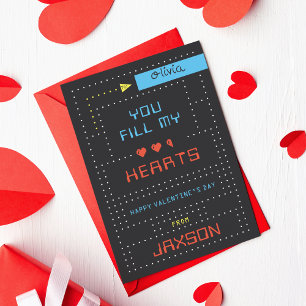 Retro Arcade Game Classroom Valentine's Day Card