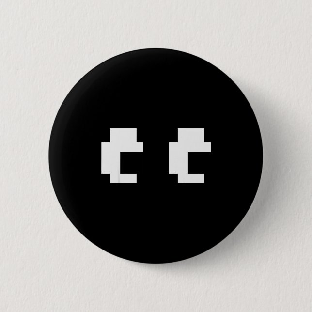 Retro Arcade Game Ghost Eyes Halloween Group Costu Button (Front)