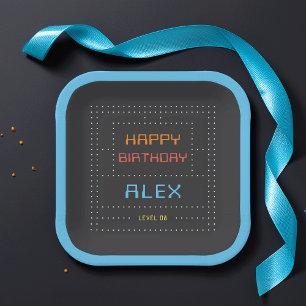 Retro Arcade Game Kids Birthday Party Paper Plates