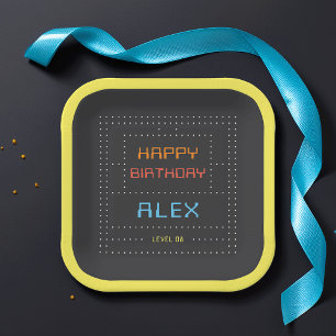 Retro Arcade Game Kids Birthday Party Paper Plates