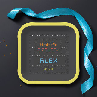 Retro Arcade Game Kids Birthday Party Paper Plates