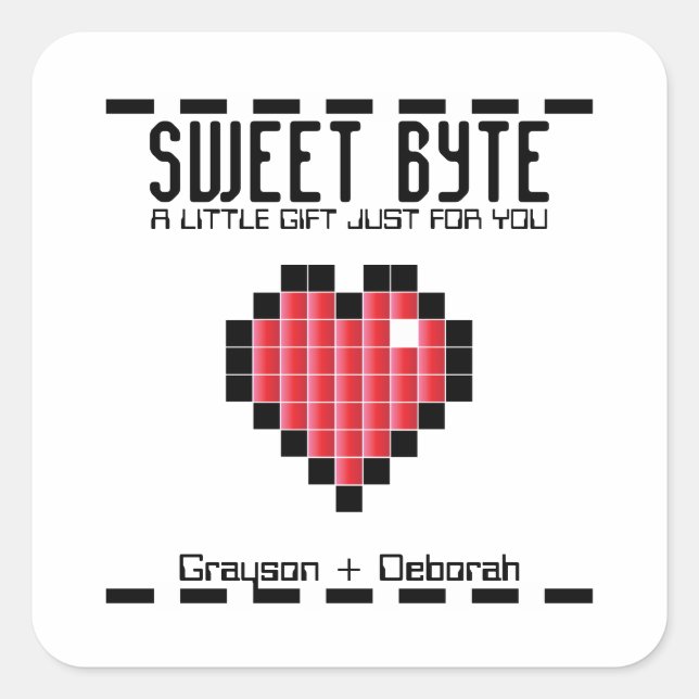 retro arcade GAMER WEDDING shower RED favor Square Sticker (Front)