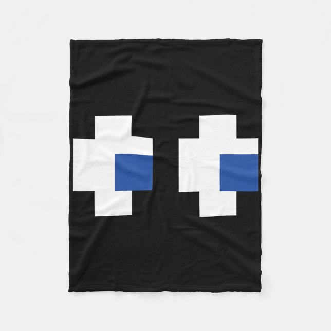 Retro Arcade Gaming Halloween Ghost Partner Group  Fleece Blanket (Front)