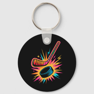 Retro Arcade Ice Hockey  Keychain