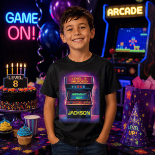 Retro Arcade Level Up Birthday Boy T-Shirt