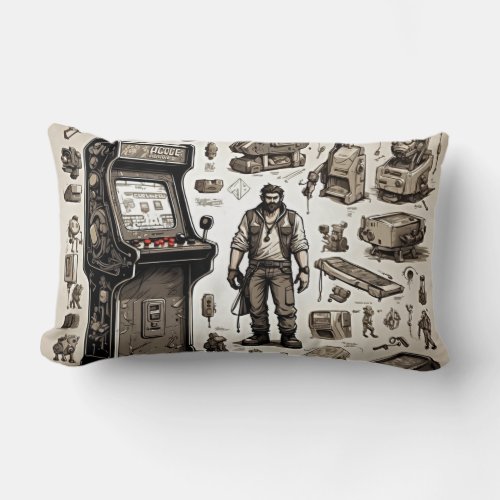 Retro Arcade Lumbar Pillow