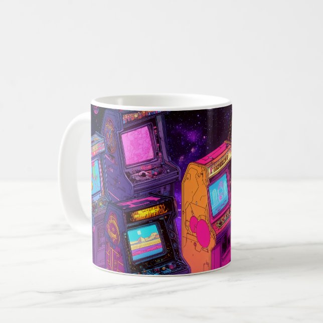Retro Arcade Machines Coffee Mug (Front Left)