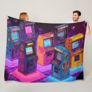 Retro Arcade Machines Fleece Blanket