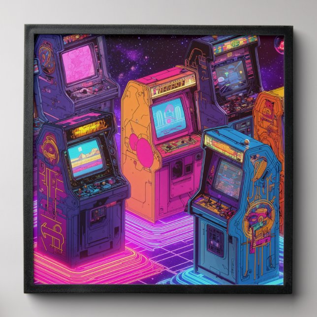 Retro Arcade Machines Peel And Stick Photo Tile (Front Set)