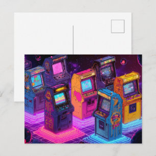 Retro Arcade Machines Postcard
