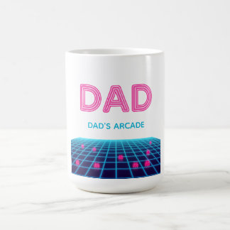Retro Arcade Neon DAD Custom Year Father's Day Gif Coffee Mug