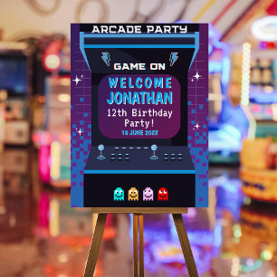 Retro Arcade Party  Game On Birthday Boy Foam Board