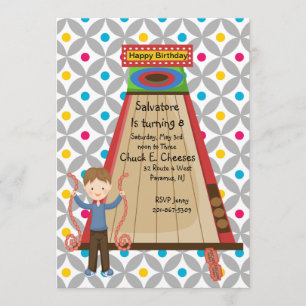 Retro Arcade Skee Ball Boys Birthday Invitation