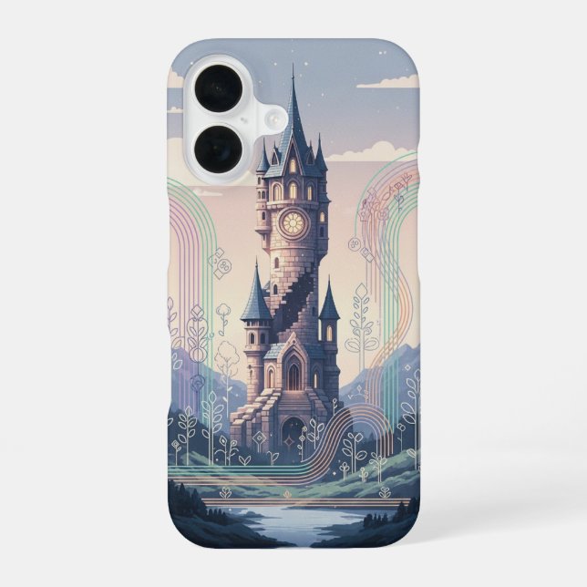 Retro Arcade-Style Wizard Tower iPhone Case (Back)