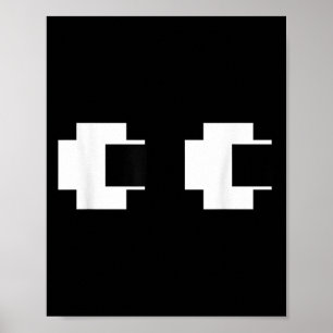 Retro Arcade Video Game Ghost Eyes Halloween Group Poster