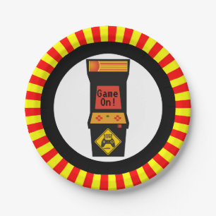 Retro Arcade Video Game Themed Birthday Paper Plates