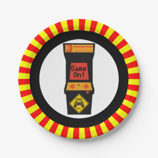 Retro Arcade Video Game Themed Birthday Paper Plates
