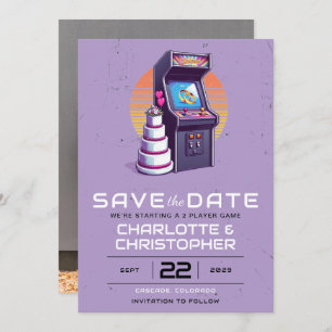 Retro Arcade Wedding Save The Date