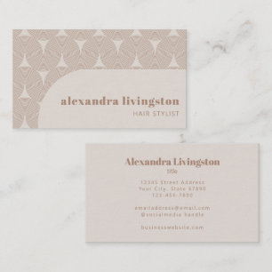 Retro Arch Pattern Beige Tan Hair Stylist Salon Business Card