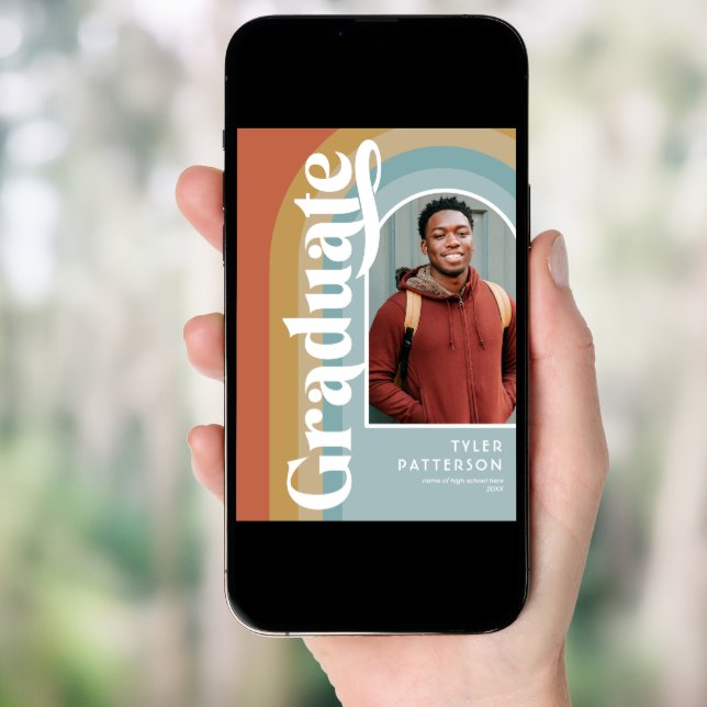 Retro Arch Photo Graduation Party Invitation (Front Digital)