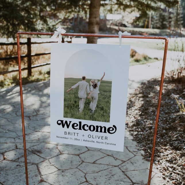 Retro Arch Photo Wedding Welcome Sign (Creator Uploaded)