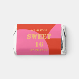Retro Arch Pink & Orange Sweet 16 Birthday  Hershey's Miniatures