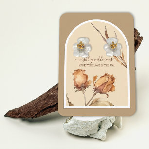 Retro Arch Script Rose Earring Display Business Card