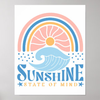 Retro Arch Sun Poster - "Sunshine State of Mind"