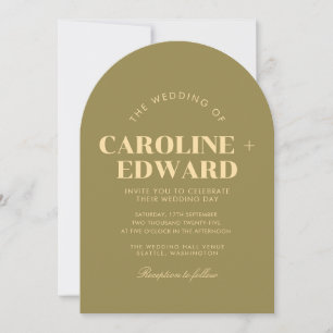 Retro Arched Striped Wedding Invitation