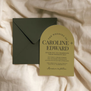 Retro Arched Striped Wedding Invitation