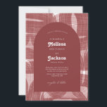 Retro Arches And Bends and Lines Mauve Wedding Invitation<br><div class="desc">Retro Arches And Bends and Lines Mauve Wedding Suite</div>