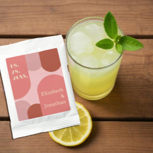 Retro Arches Coral Pink Wedding Lemonade Drink Mix