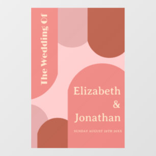 Retro Arches Coral Pink Wedding Wall Decal