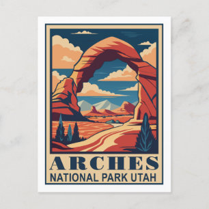 Retro Arches National Park Postcard